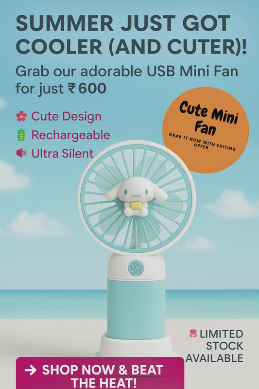Portable Mini Hand Fan- USB Rechargeable, Silent Operation, Personal Cooling for Travel, Office & Home"